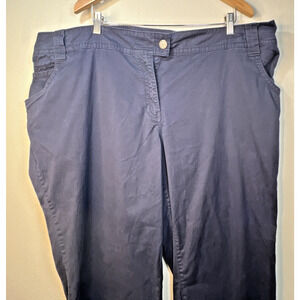 Avenue Signature Chino Navy plus 26 Capri Pants Stretch cotton blend pockets
